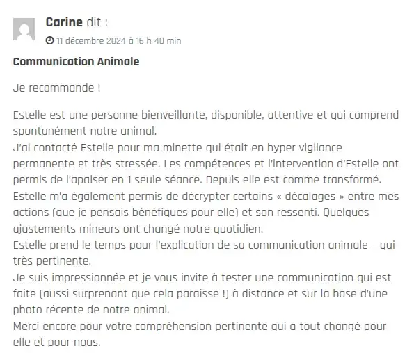 image d'un avis élogieux