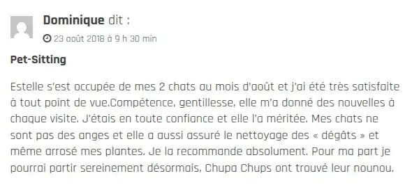 image d'un avis élogieux