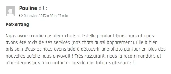 image d'un avis élogieux