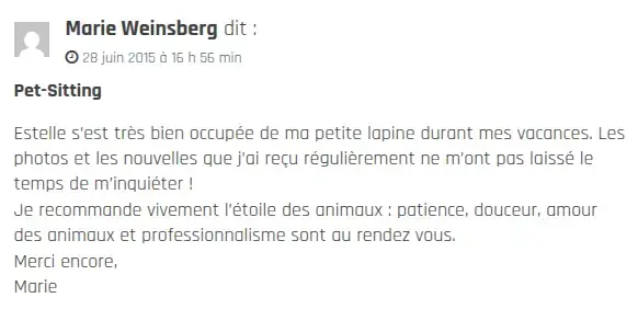 image d'un avis élogieux