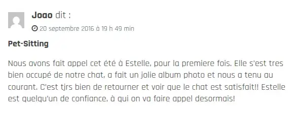 image d'un avis élogieux